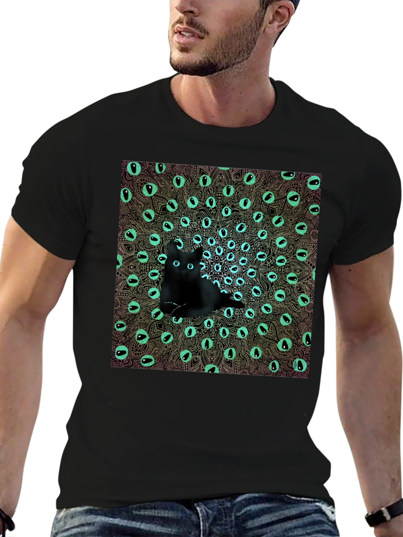 Mystic Cat Eye Mandala Graphic Tee