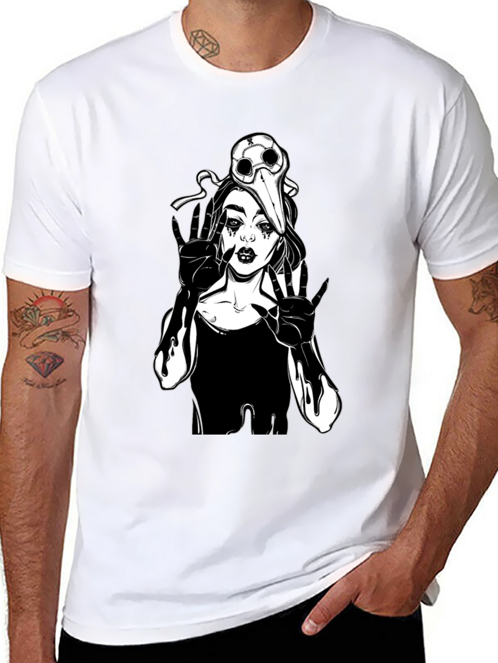 Gothic Plague Doctor Girl T-Shirt - Black