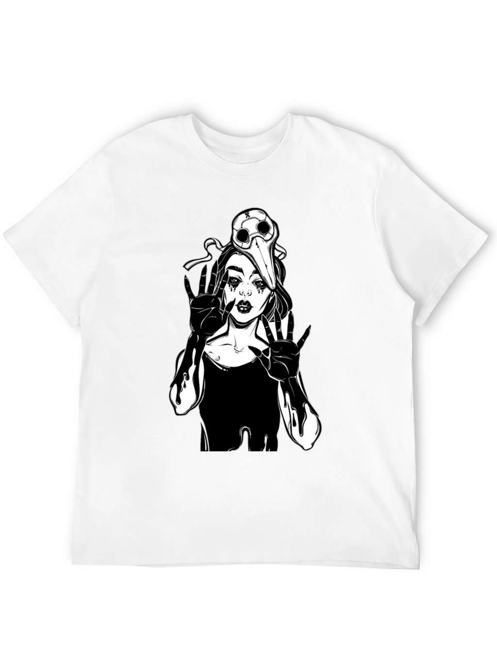 Gothic Plague Doctor Girl T-Shirt - Black