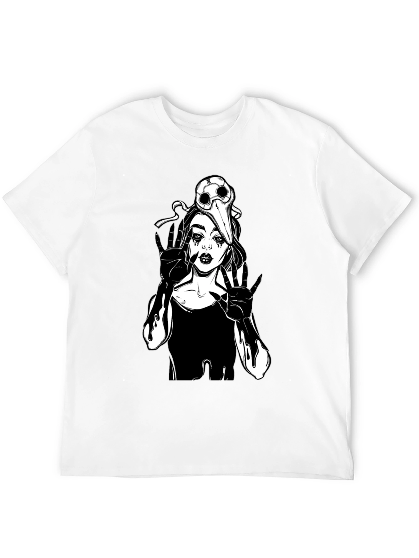 Gothic Plague Doctor Girl T-Shirt - Black