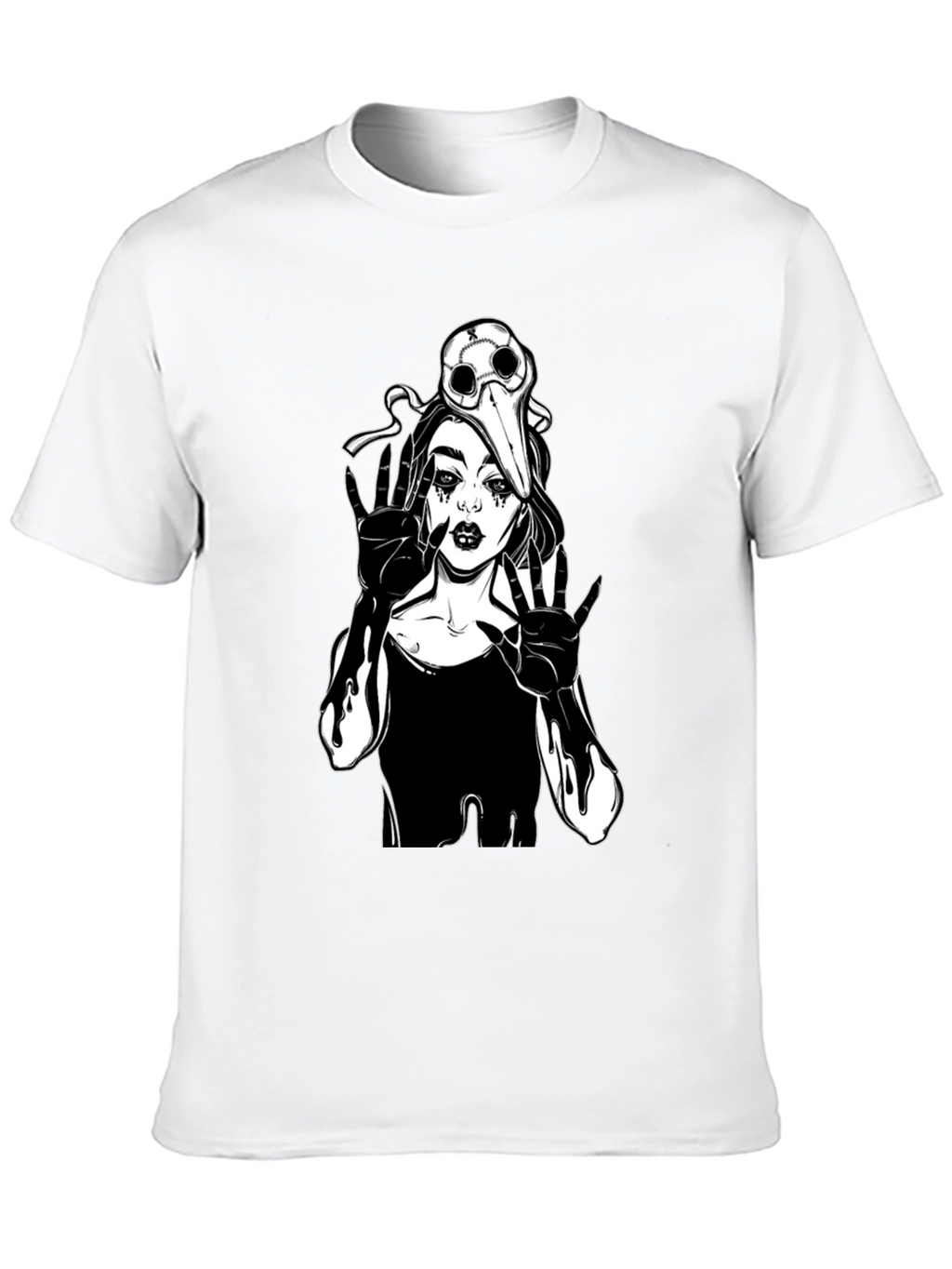 Gothic Plague Doctor Girl T-Shirt - Black