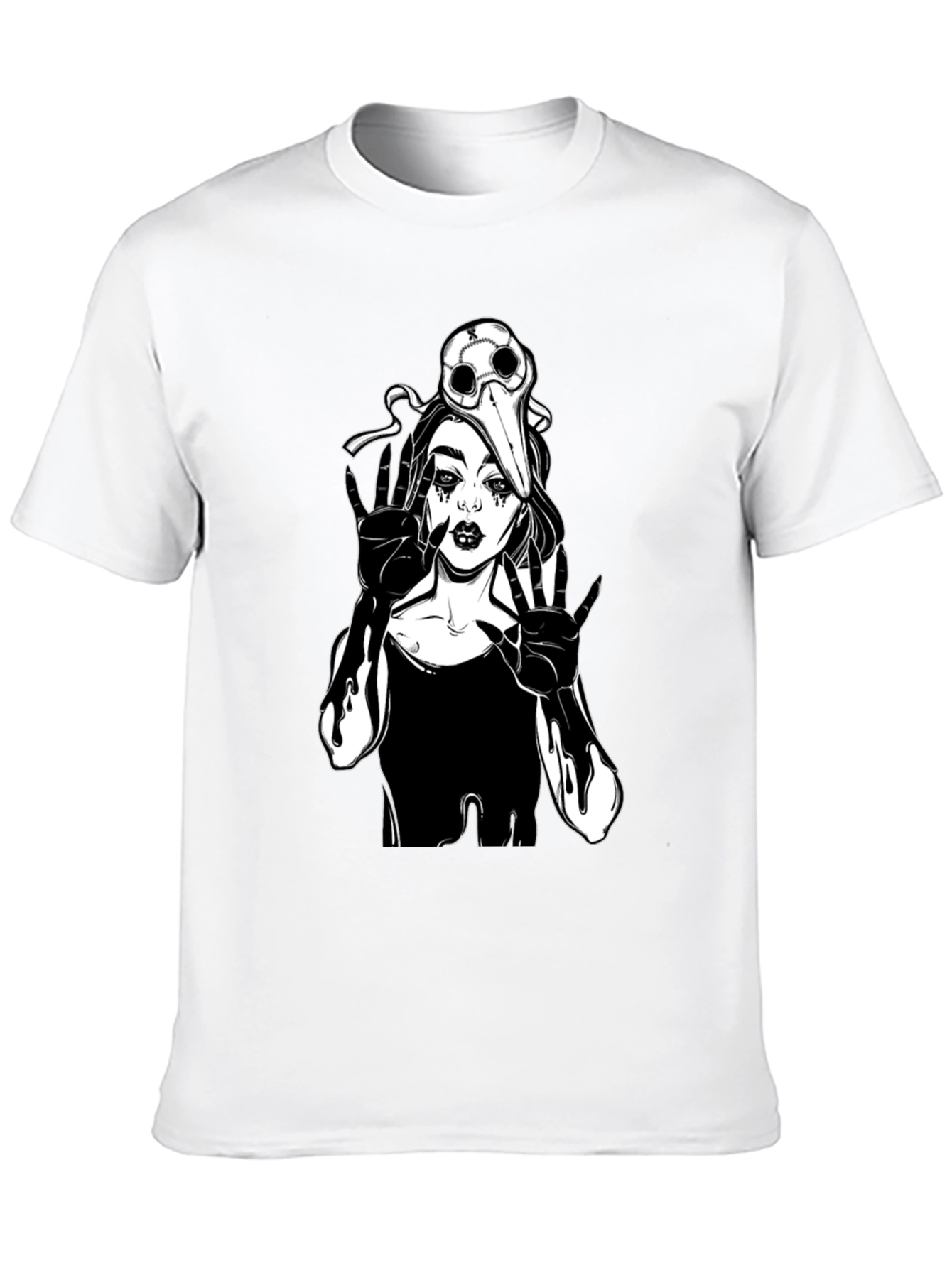Gothic Plague Doctor Girl T-Shirt - Black