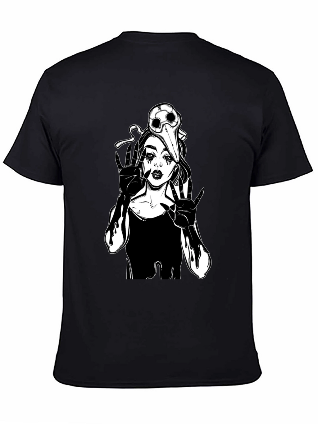 Gothic Plague Doctor Girl T-Shirt - Black