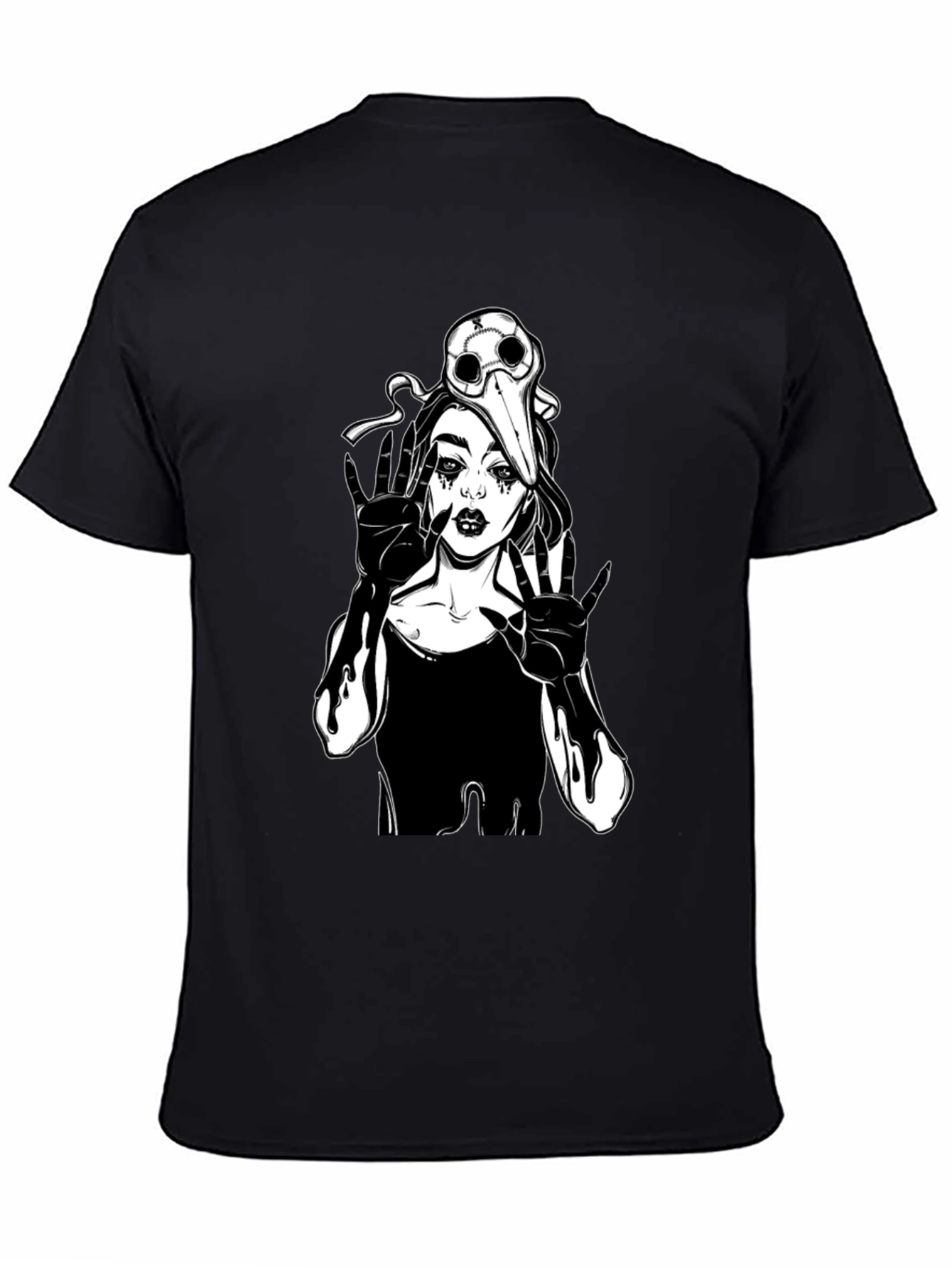 Gothic Plague Doctor Girl T-Shirt - Black