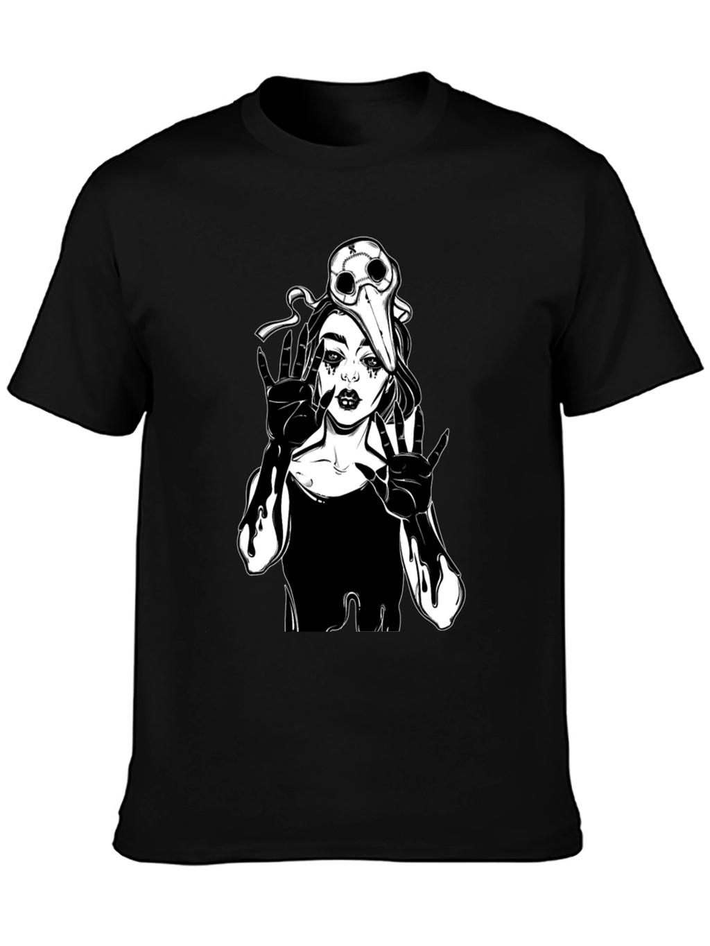 Gothic Plague Doctor Girl T-Shirt - Black