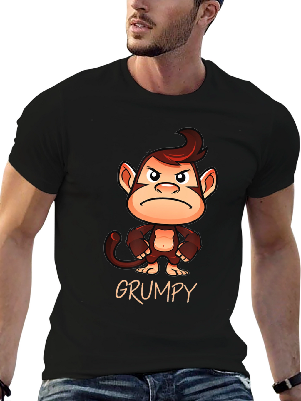 Grumpy Monkey Graphic T-Shirt - Unisex Cotton Tee