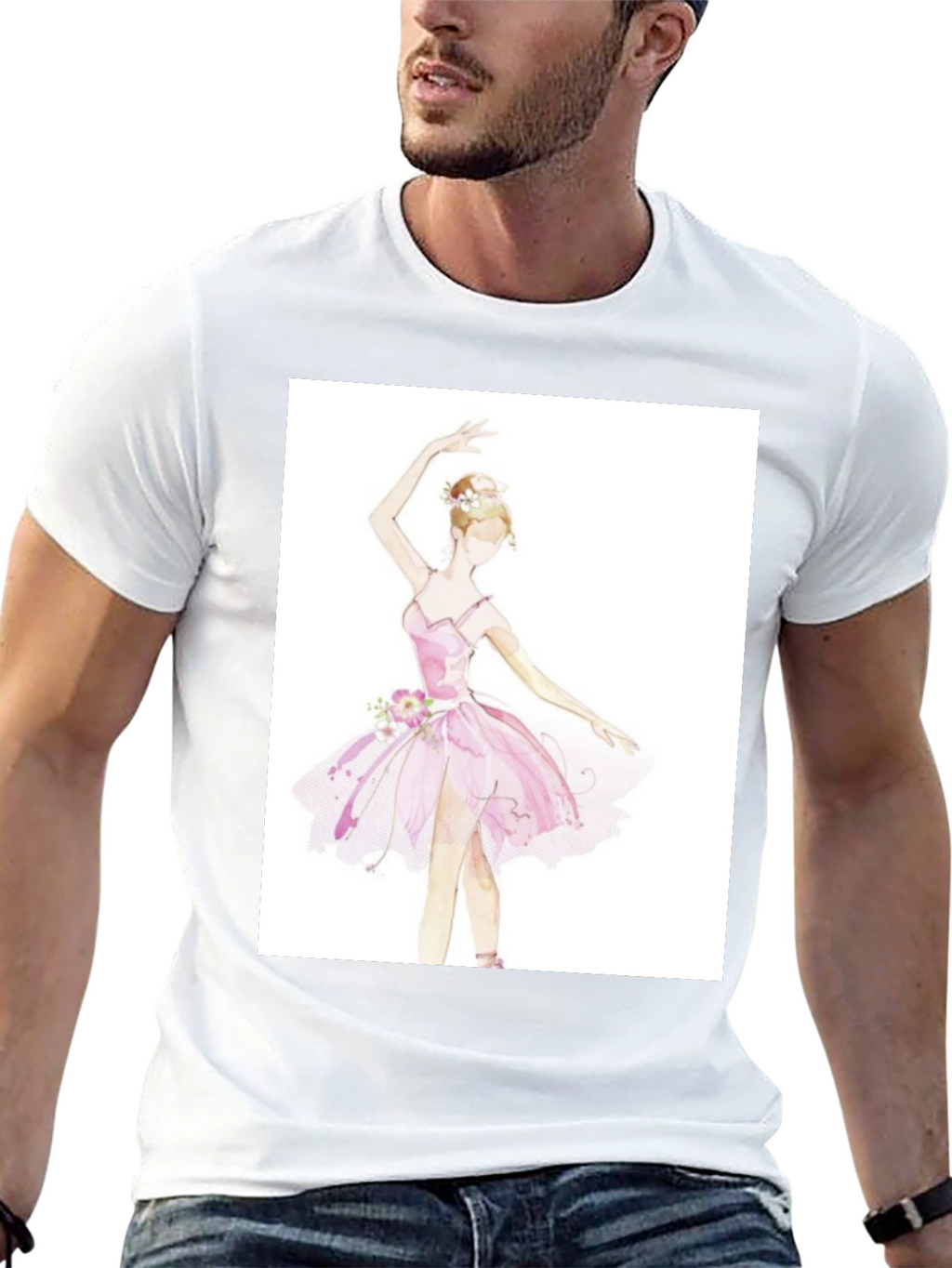 Ballerina Graphic Tee - Black Cotton T-Shirt