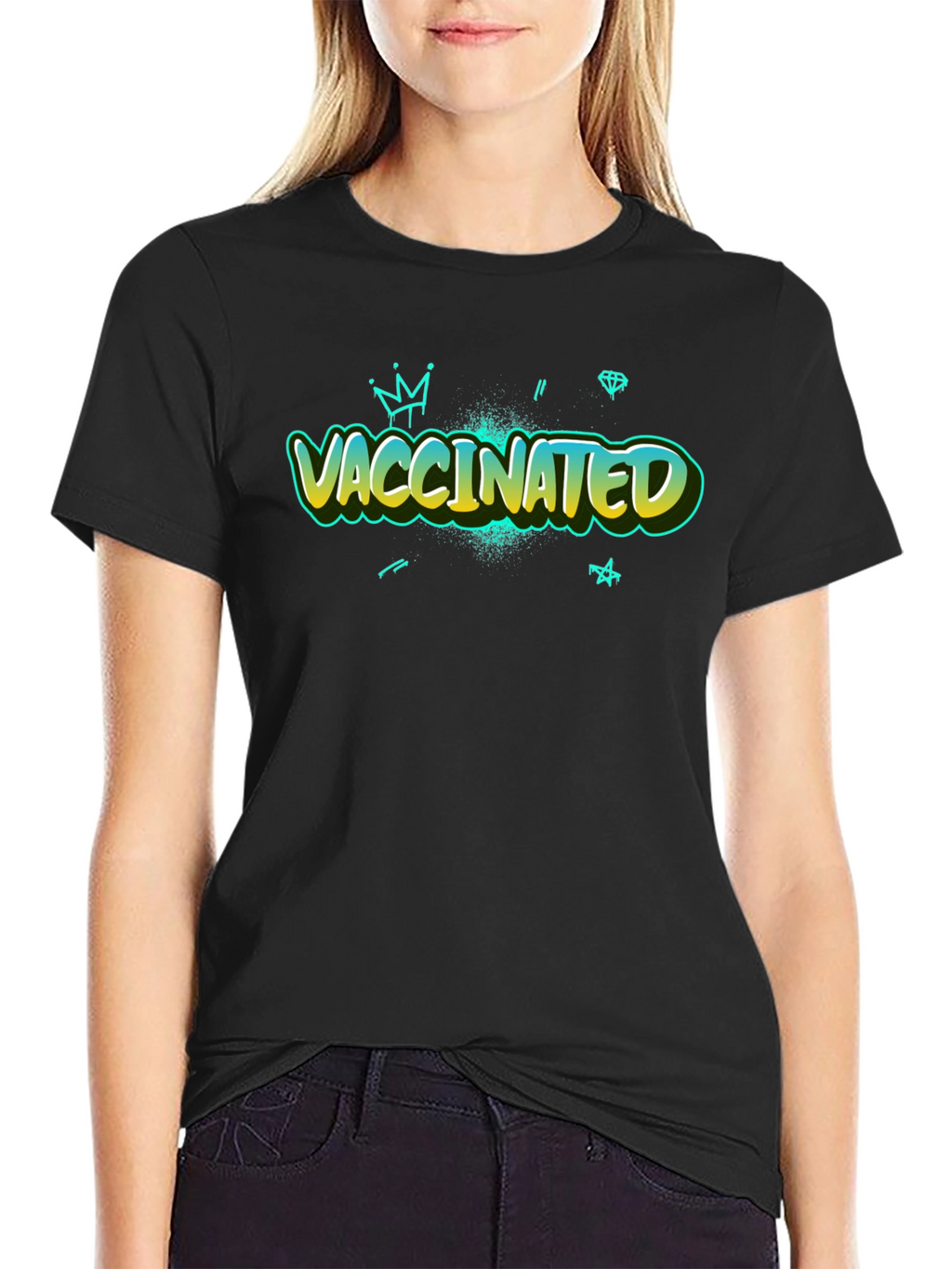 Vaccinated Graphic Tee - Trendy Design