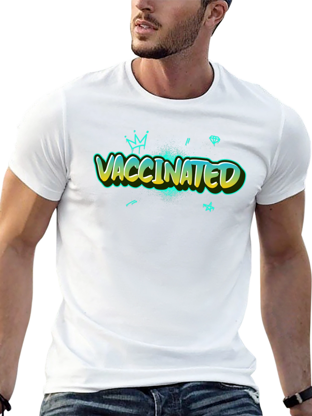 Vaccinated Graphic Tee - Trendy Design
