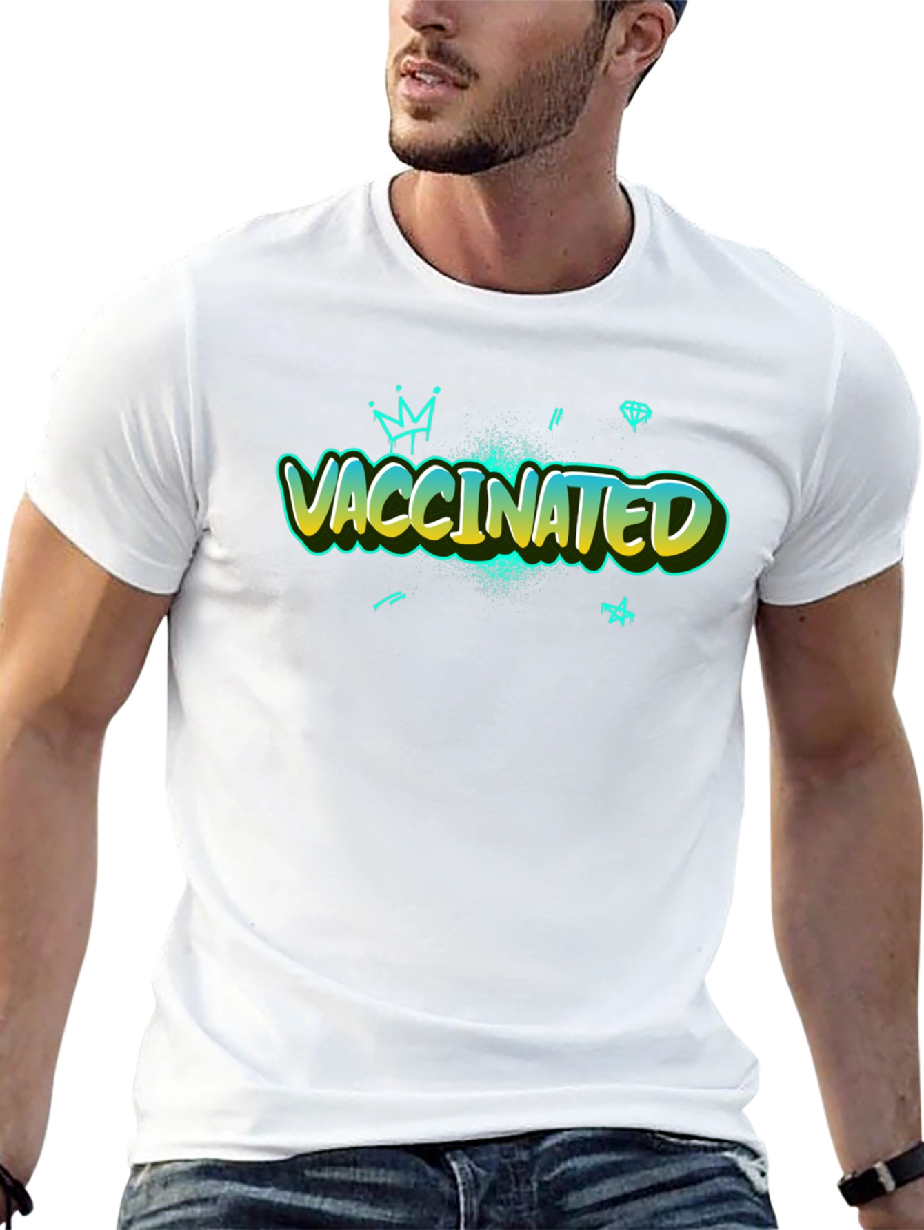 Vaccinated Graphic Tee - Trendy Design