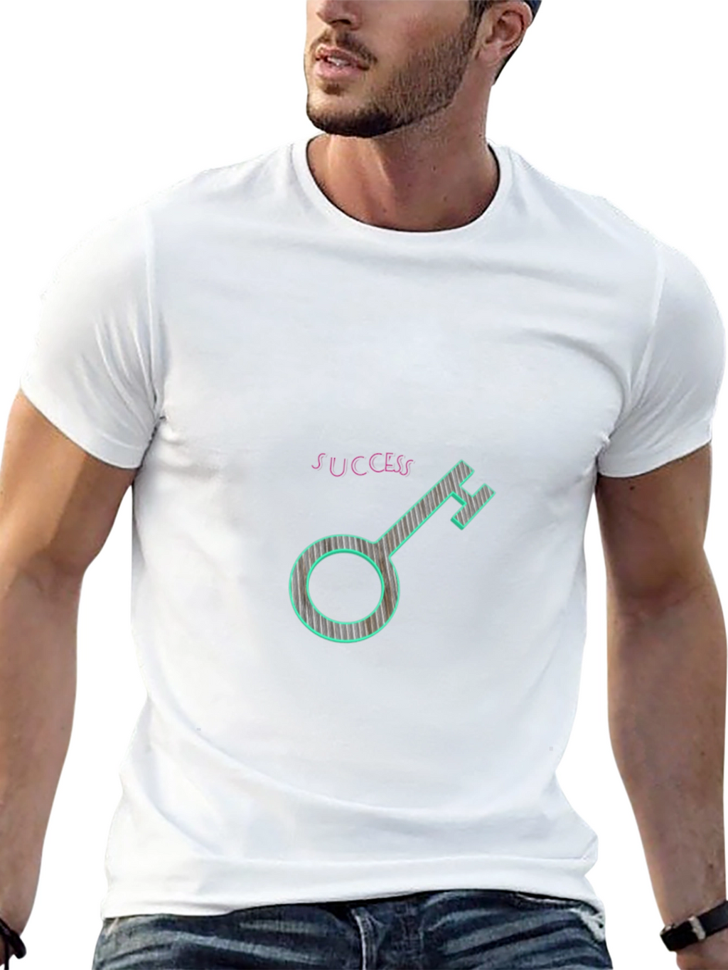 Success Key Graphic Tee - Black Casual T-Shirt