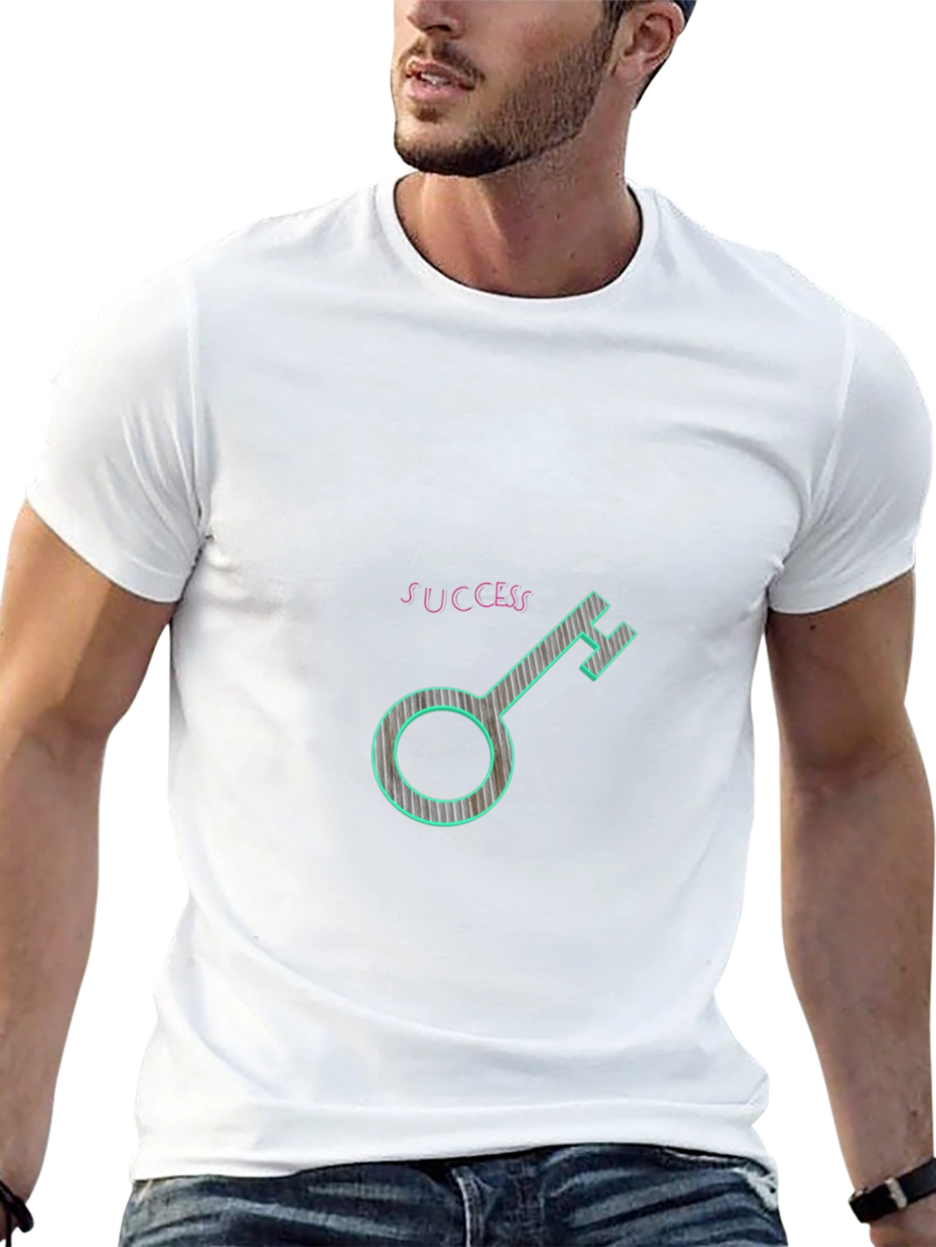 Success Key Graphic Tee - Black Casual T-Shirt