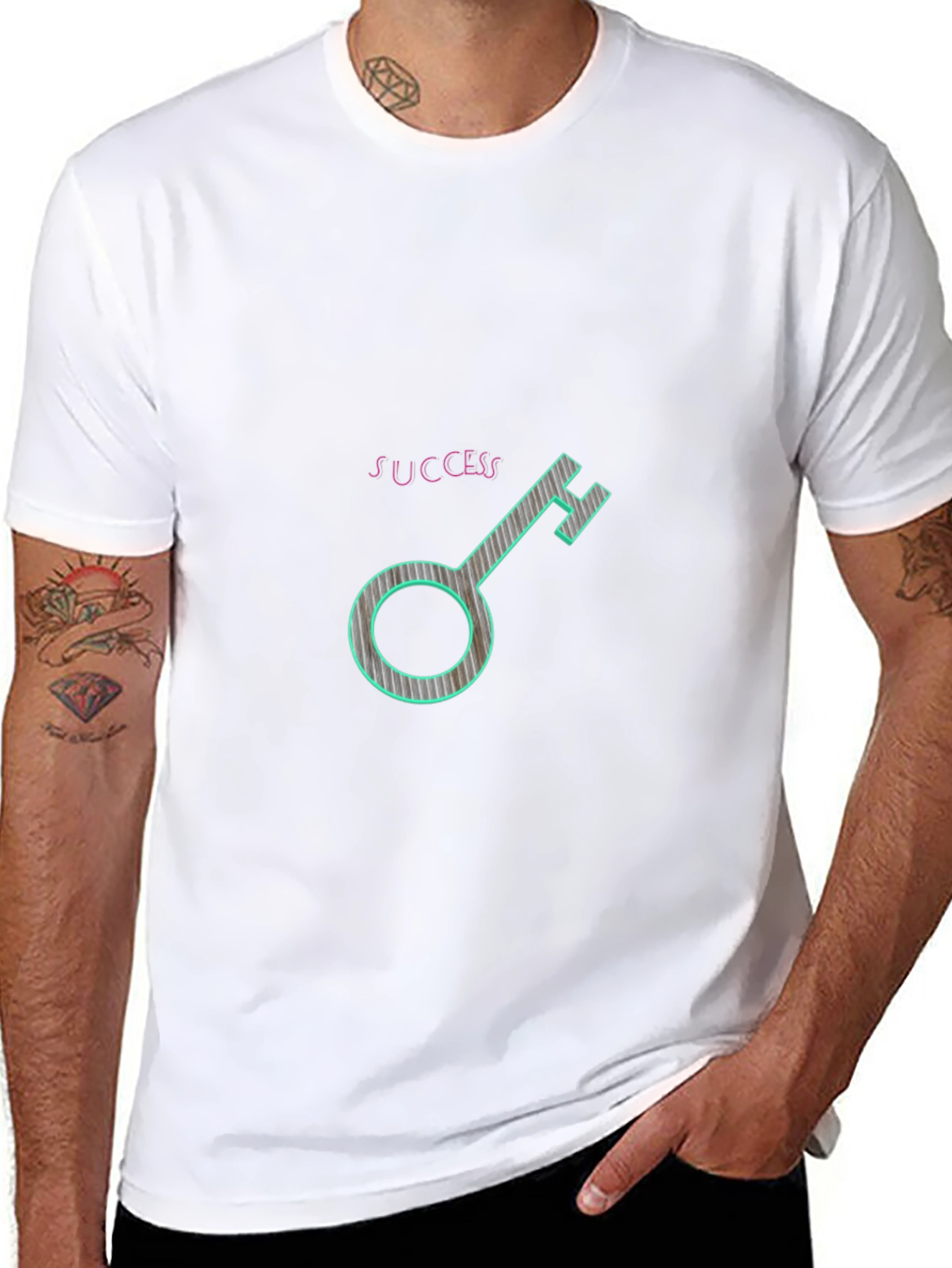 Success Key Graphic Tee - Black Casual T-Shirt