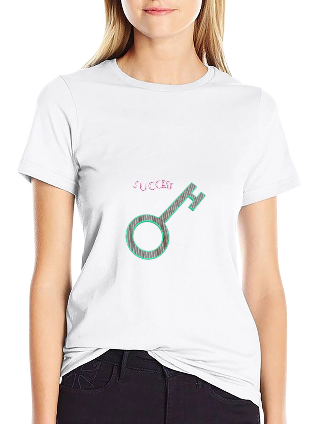Success Key Graphic Tee - Black Casual T-Shirt