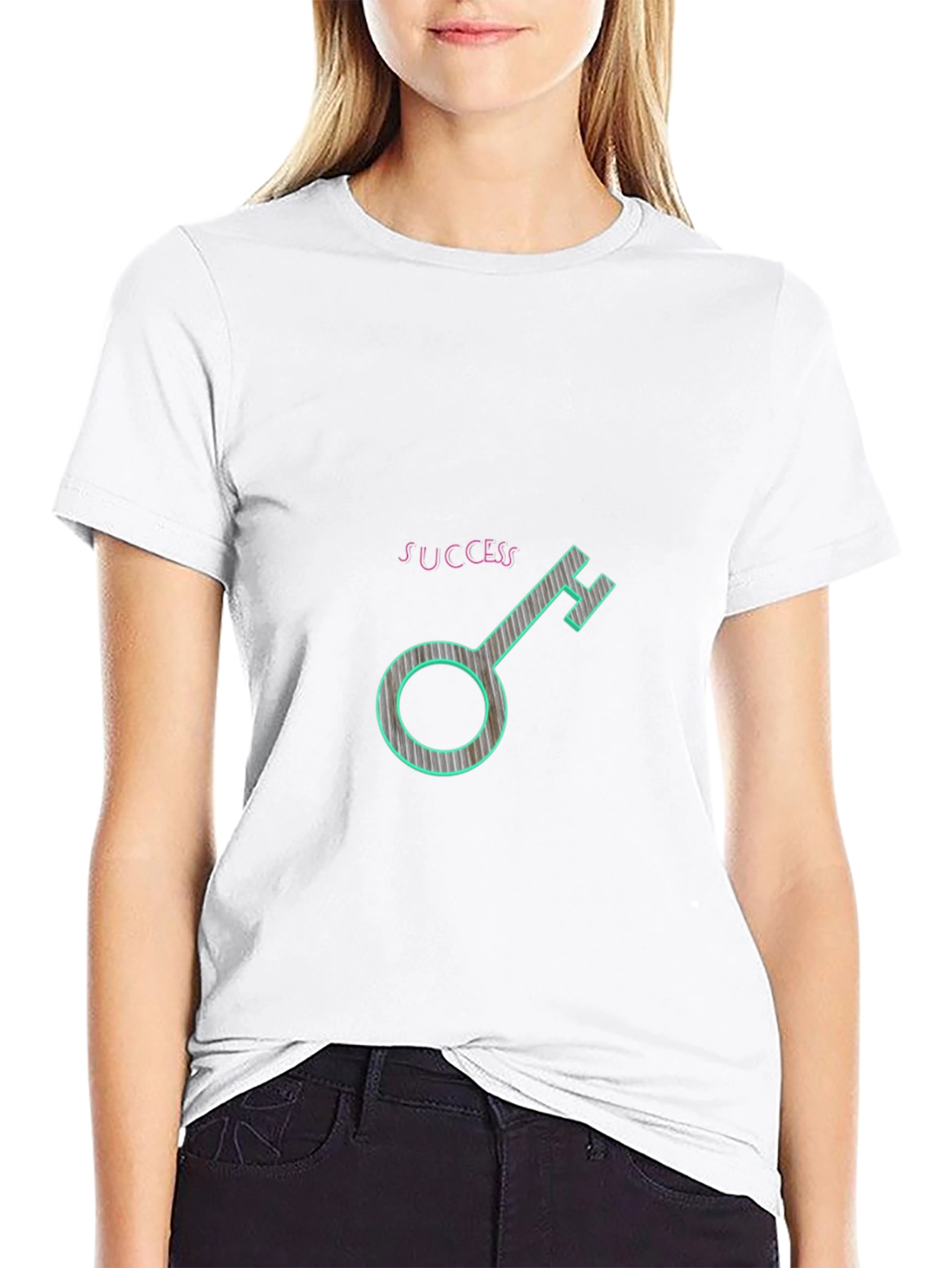 Success Key Graphic Tee - Black Casual T-Shirt