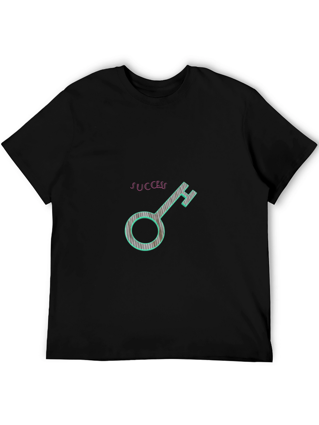 Success Key Graphic Tee - Black Casual T-Shirt