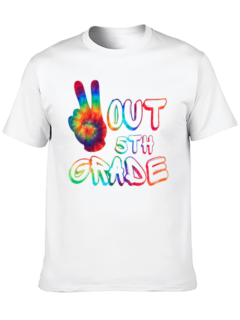 Peace Out 5th Grade Tie-Dye T-Shirt