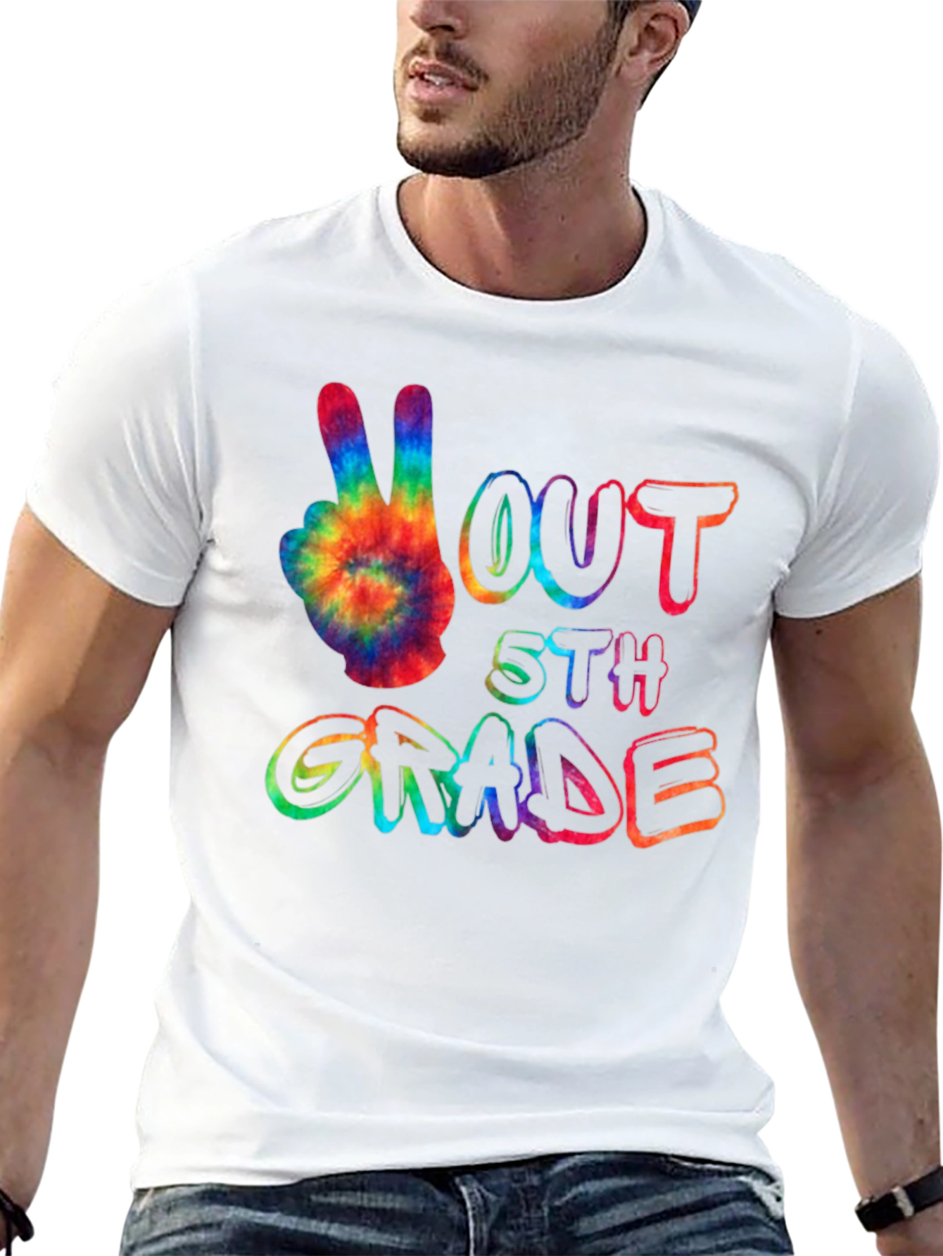 Peace Out 5th Grade Tie-Dye T-Shirt