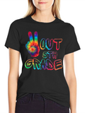 Peace Out 5th Grade Tie-Dye T-Shirt