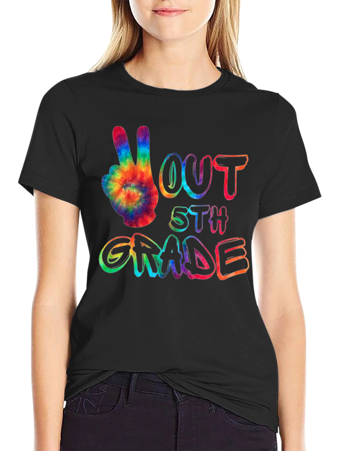 Peace Out 5th Grade Tie-Dye T-Shirt