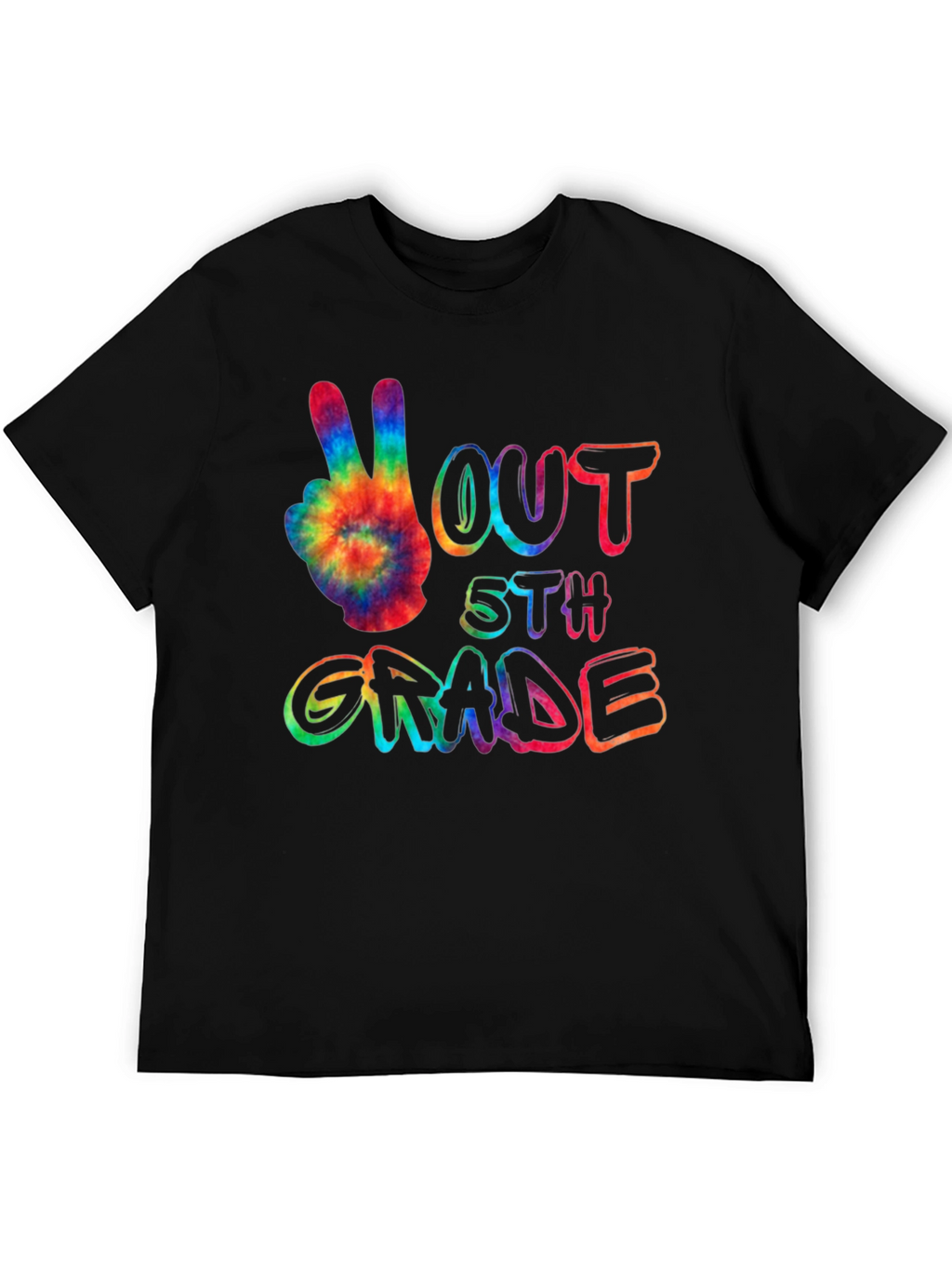 Peace Out 5th Grade Tie-Dye T-Shirt