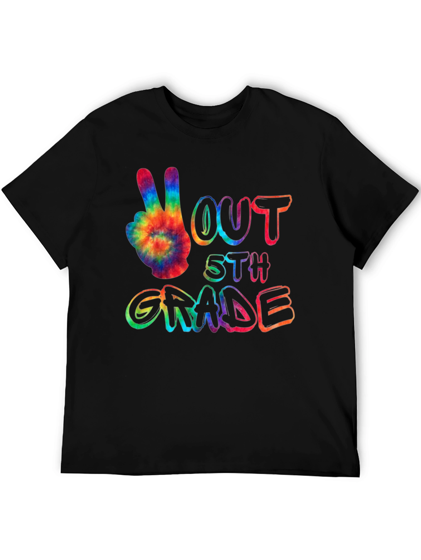 Peace Out 5th Grade Tie-Dye T-Shirt
