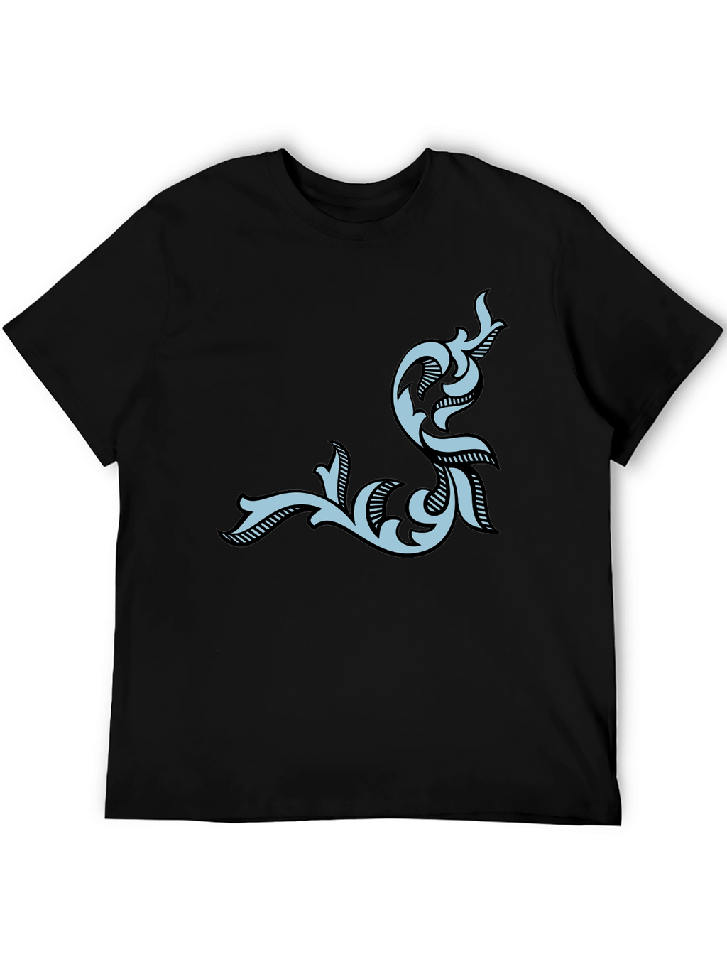 Stylish Black Tee with Ornamental Design