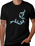 Stylish Black Tee with Ornamental Design
