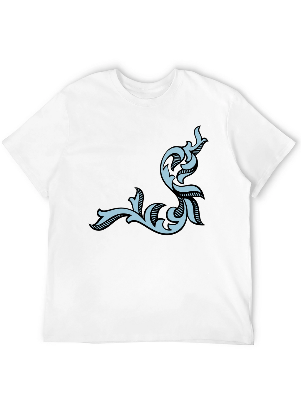 Stylish Black Tee with Ornamental Design