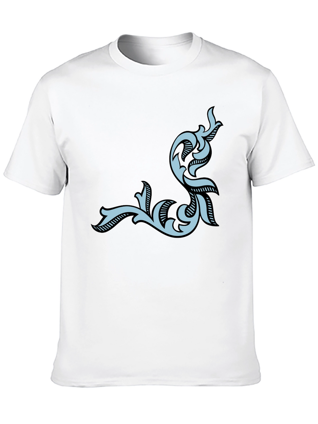Stylish Black Tee with Ornamental Design