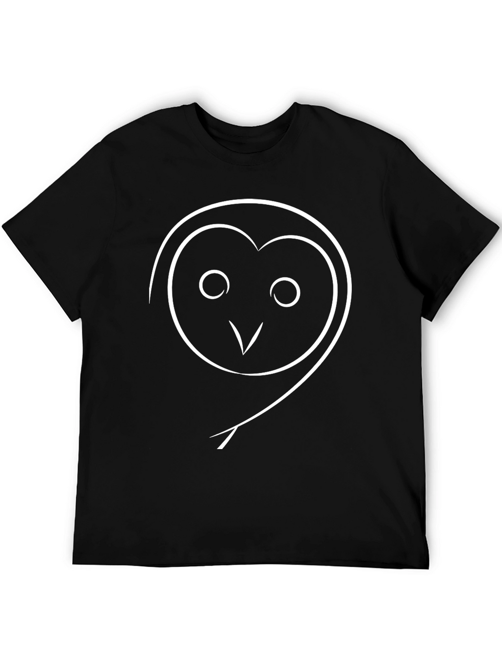 Minimalist Owl Graphic Black T-Shirt