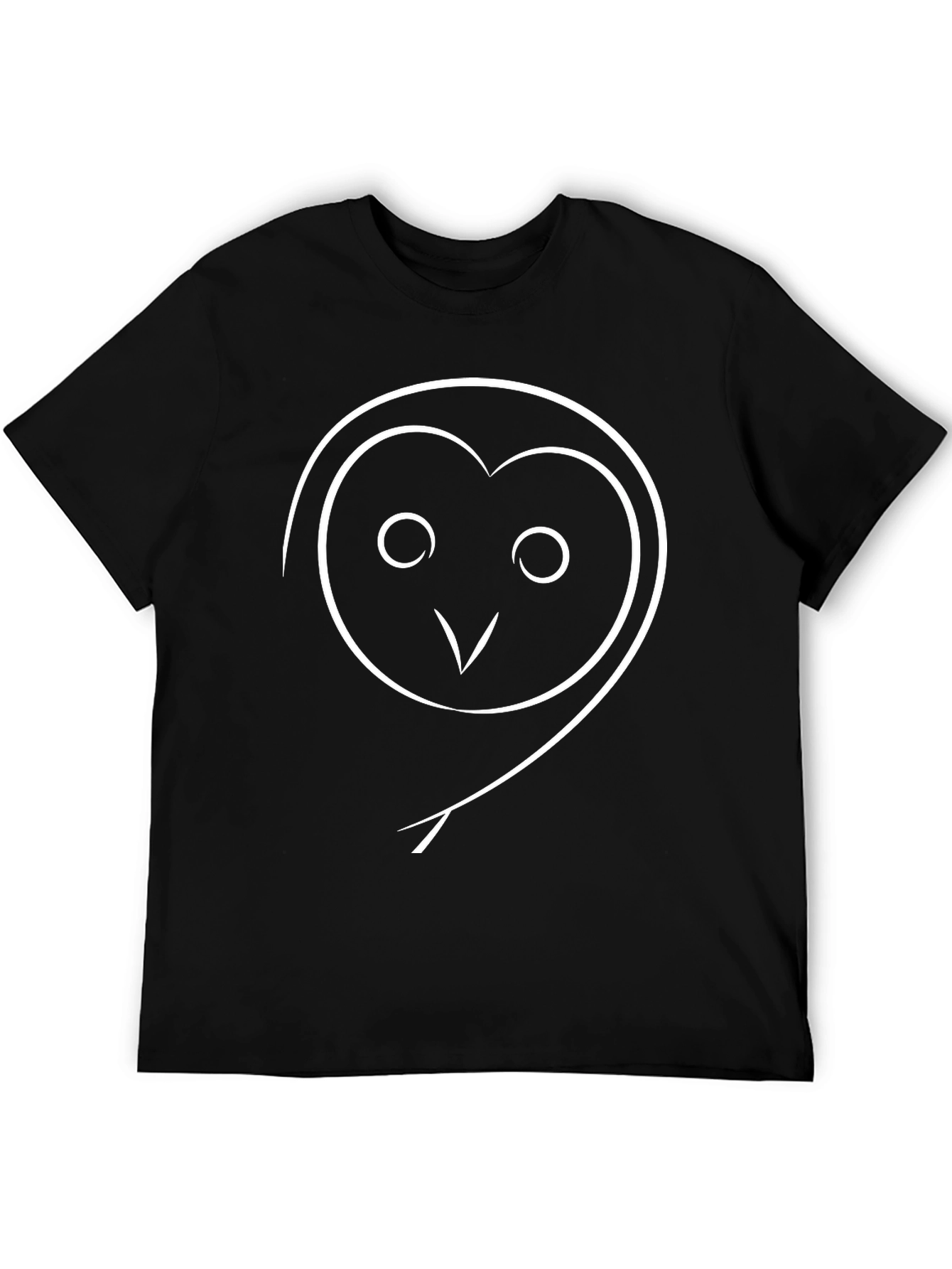 Minimalist Owl Graphic Black T-Shirt