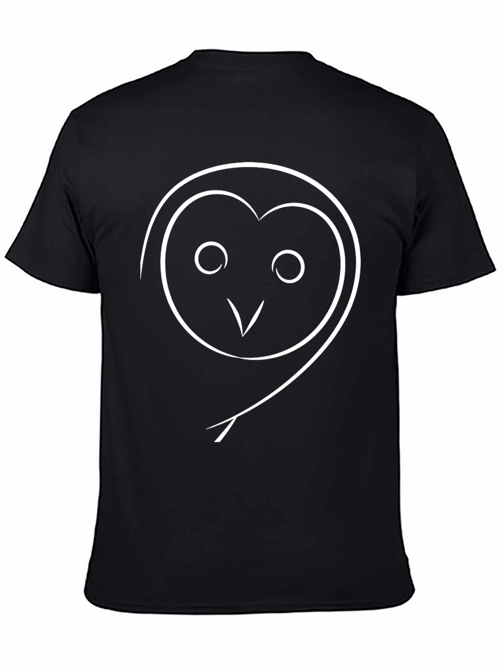 Minimalist Owl Graphic Black T-Shirt