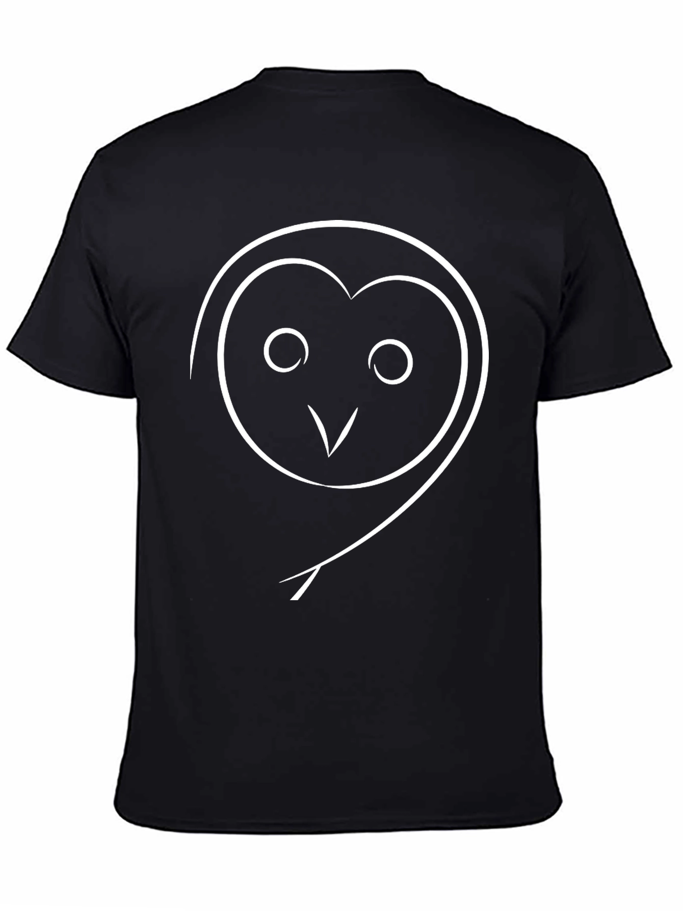Minimalist Owl Graphic Black T-Shirt