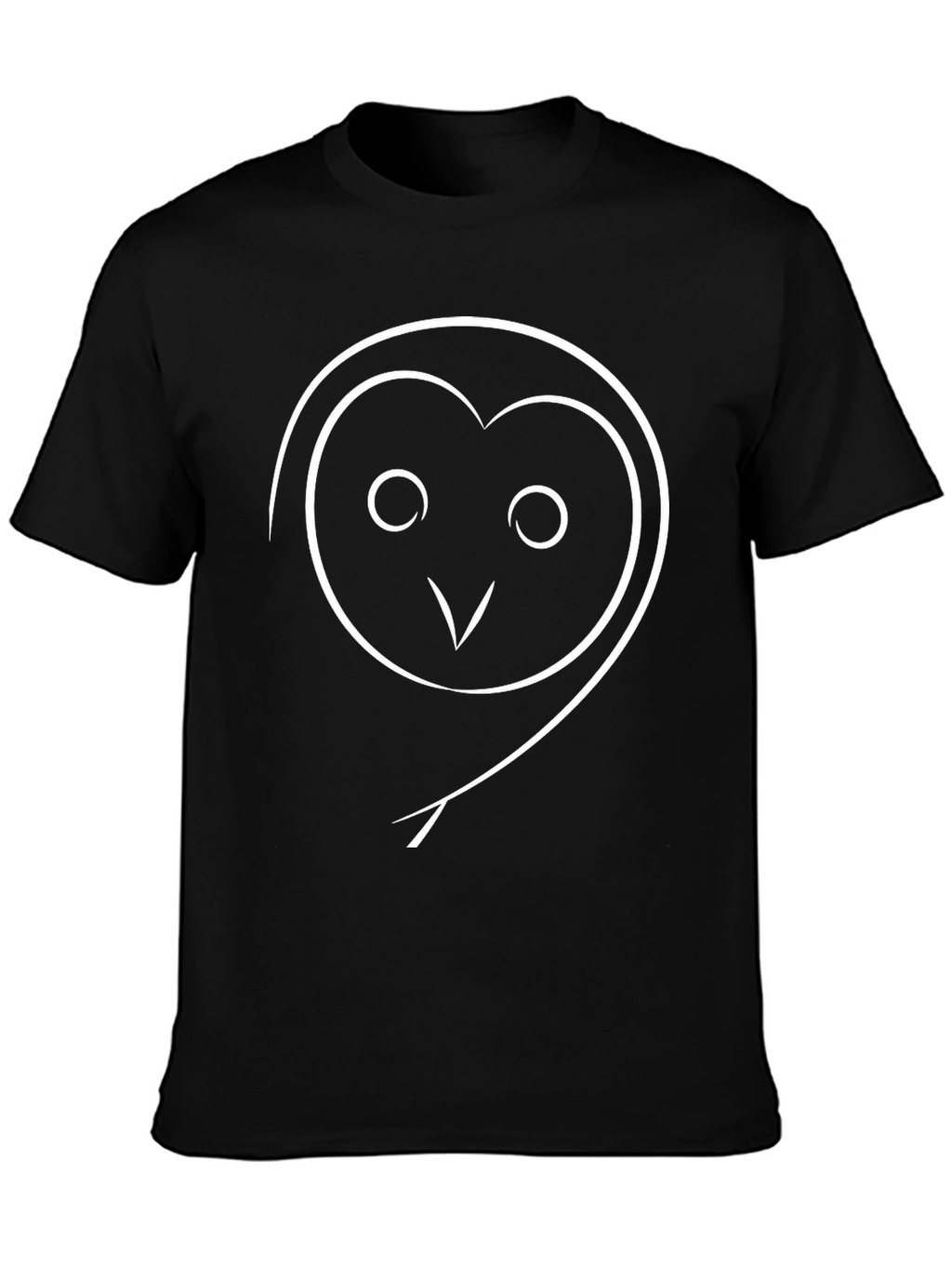 Minimalist Owl Graphic Black T-Shirt