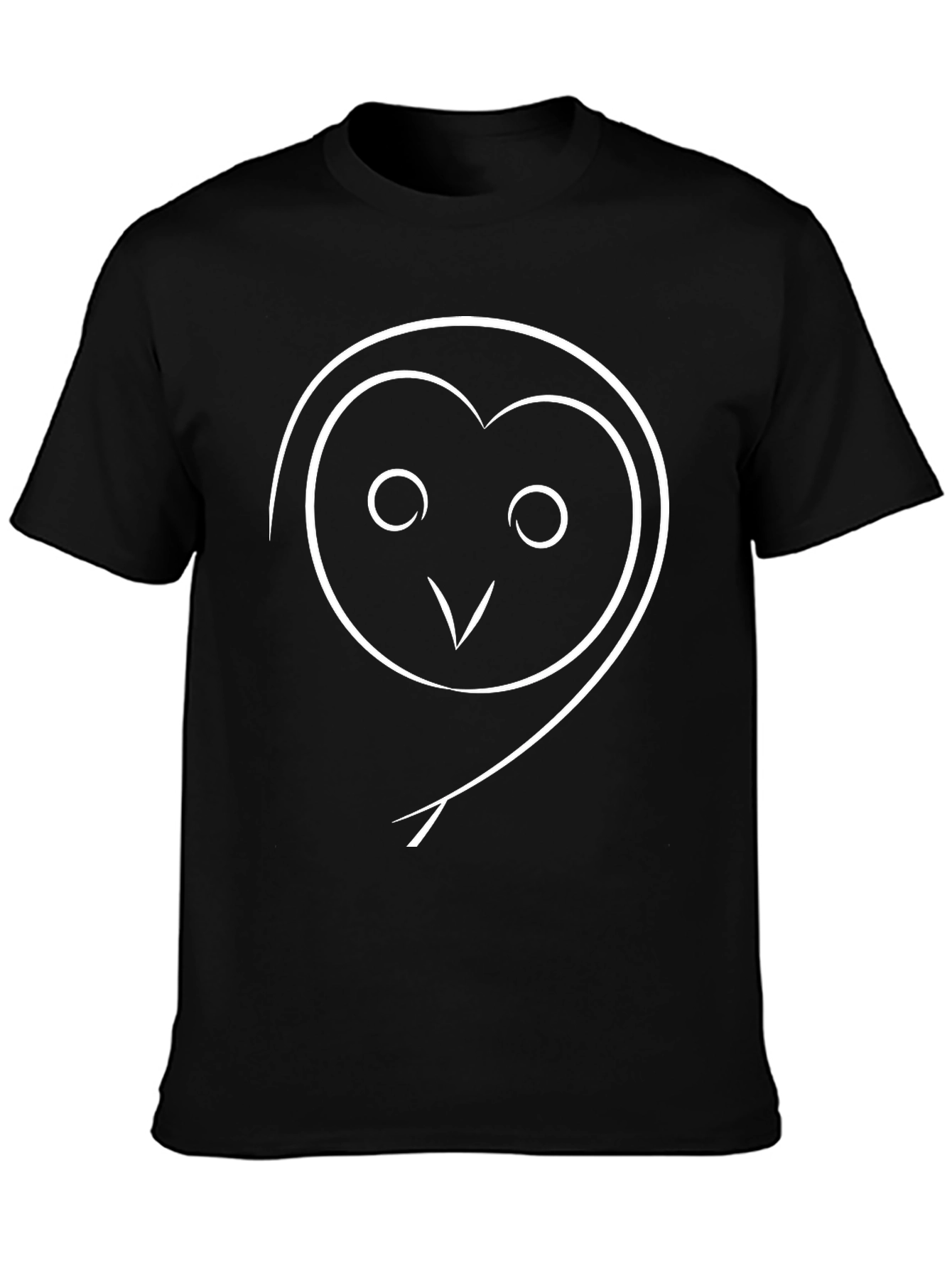 Minimalist Owl Graphic Black T-Shirt