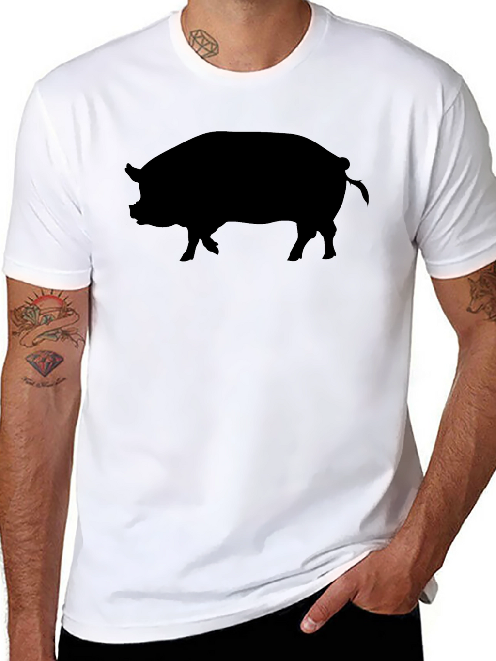 Black Pig Silhouette Graphic Tee - Mens