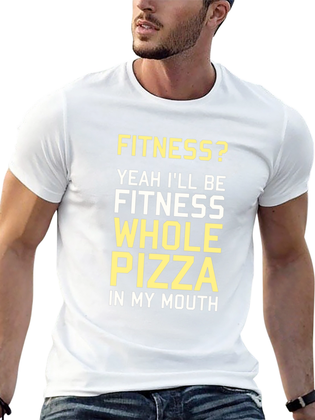 Fitness Whole Pizza T-Shirt - Funny Workout Tee