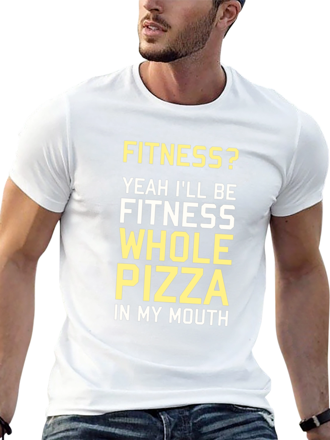 Fitness Whole Pizza T-Shirt - Funny Workout Tee