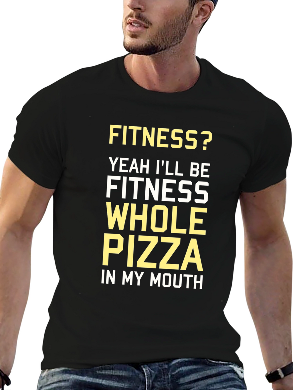 Fitness Whole Pizza T-Shirt - Funny Workout Tee