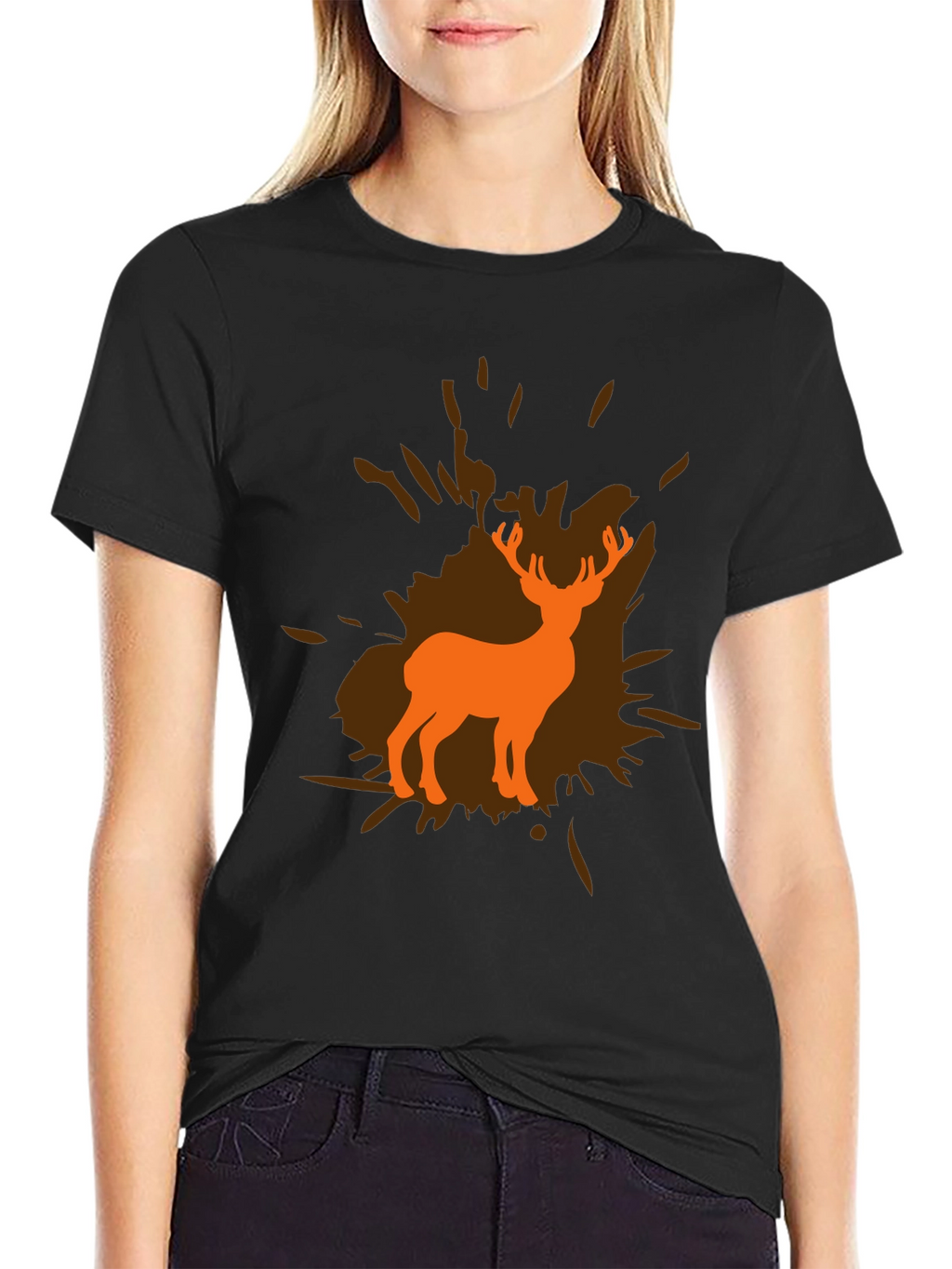 Deer Silhouette Graphic Tee - Unisex Black T-Shirt