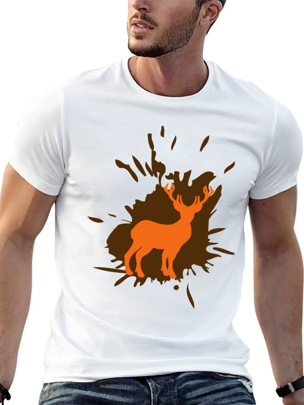 Deer Silhouette Graphic Tee - Unisex Black T-Shirt