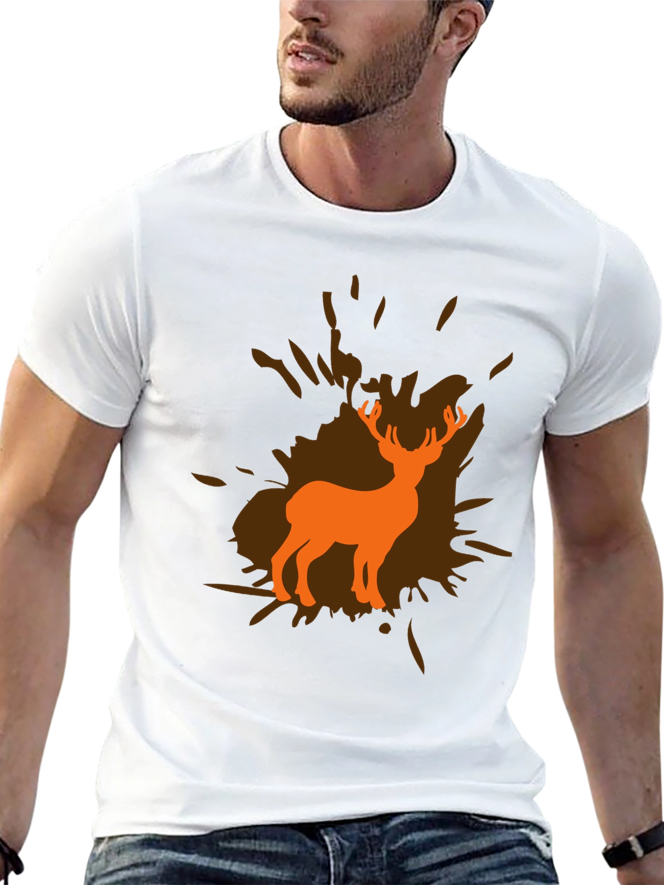 Deer Silhouette Graphic Tee - Unisex Black T-Shirt