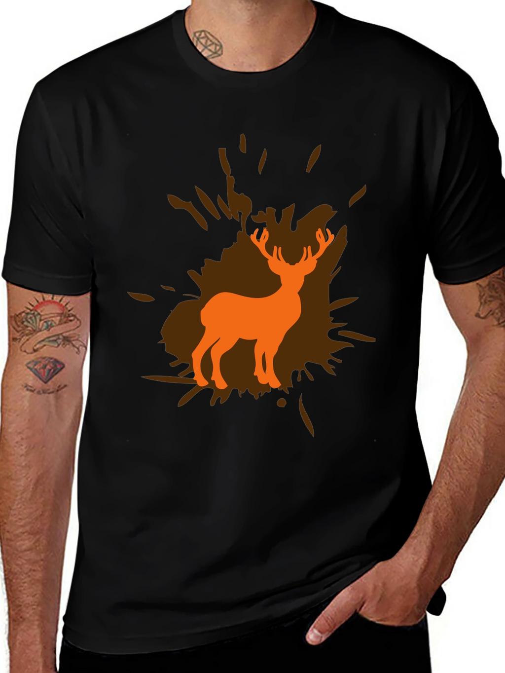 Deer Silhouette Graphic Tee - Unisex Black T-Shirt