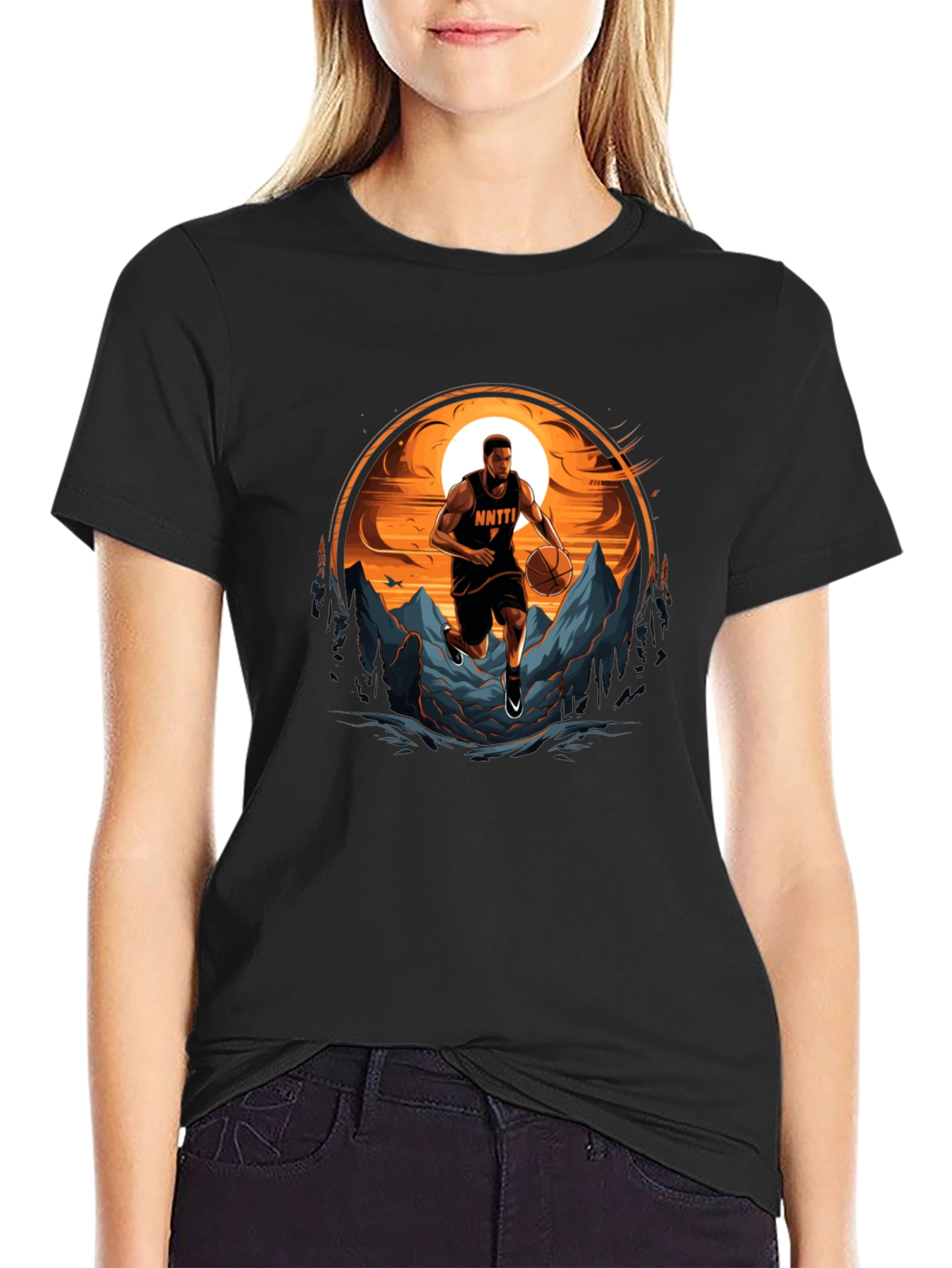 Basketball Player Graphic Tee - Sporty Mens Shirt