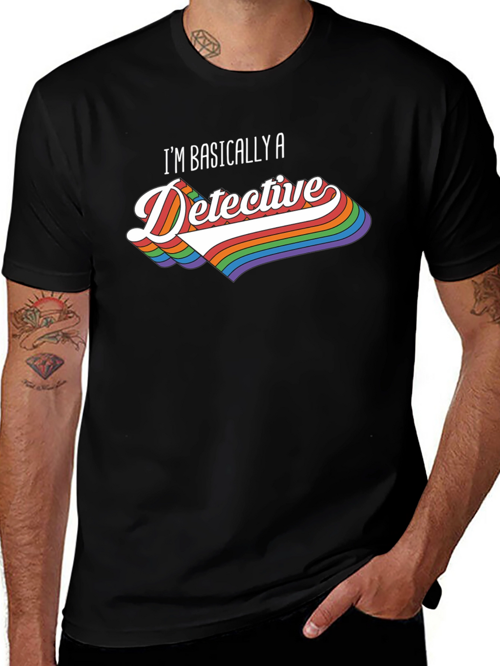 Detective Rainbow Graphic T-Shirt