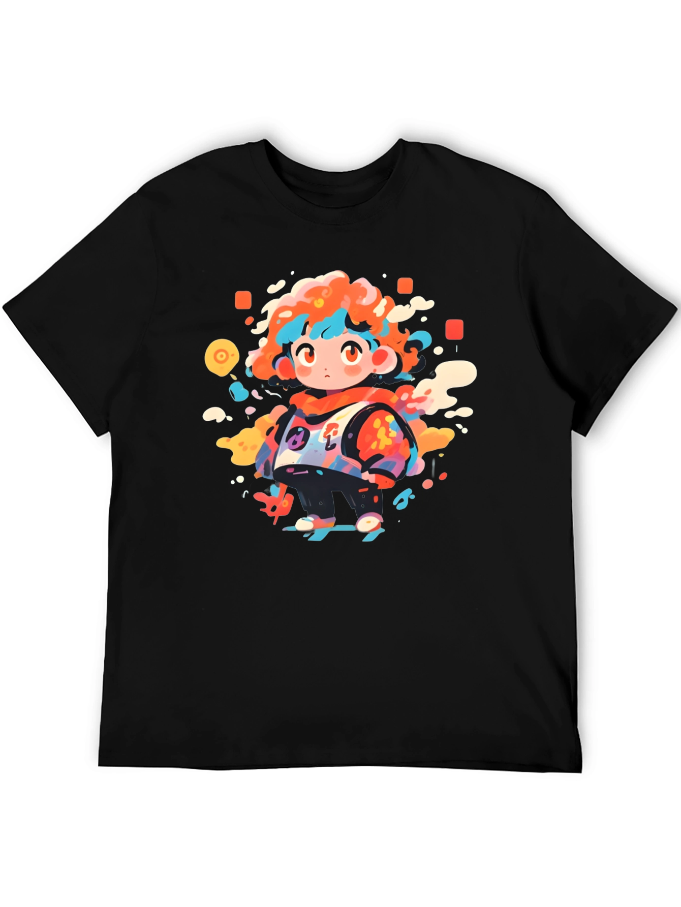 Funky Character Graphic Black T-Shirt