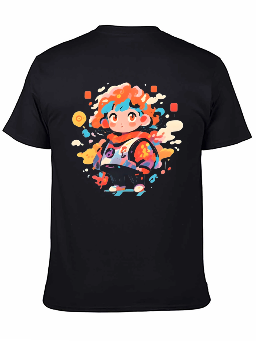 Funky Character Graphic Black T-Shirt