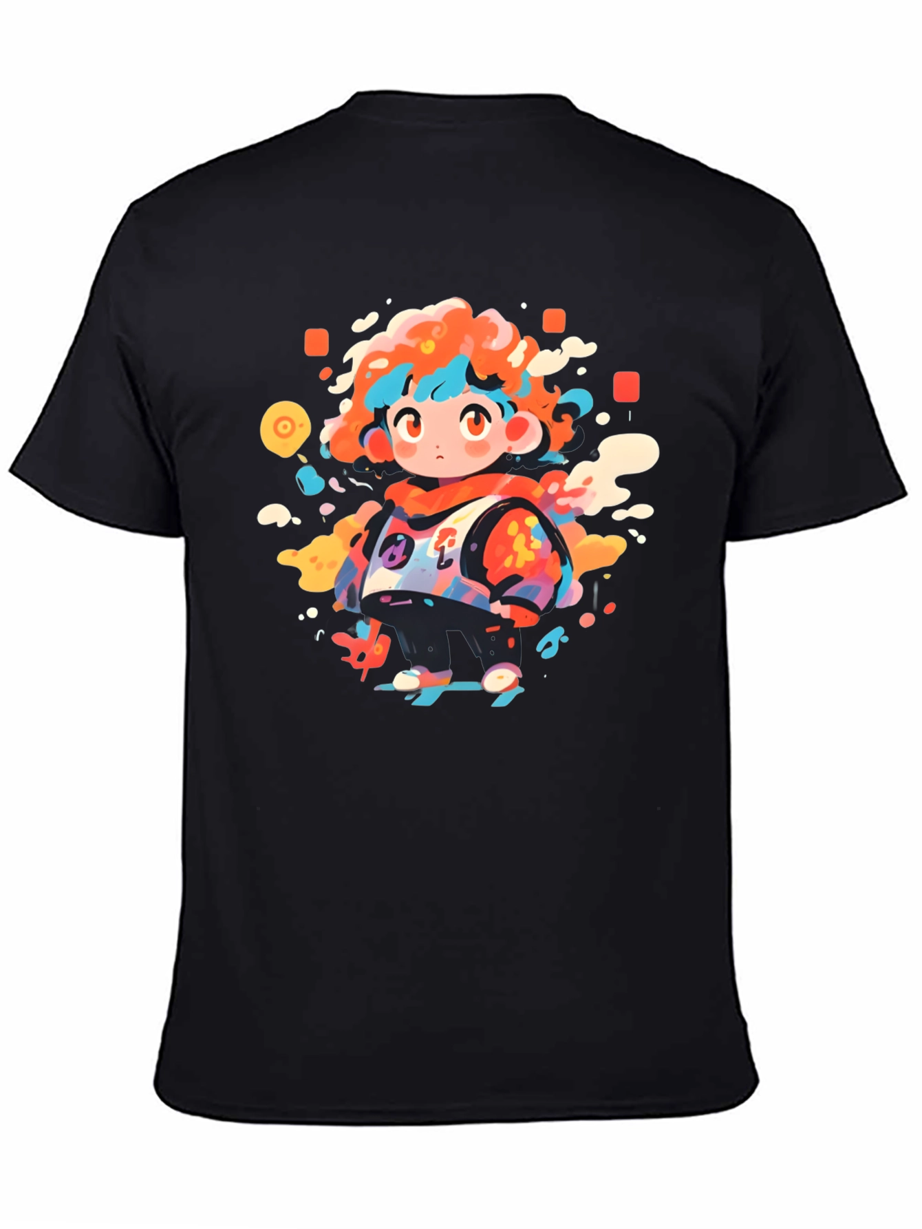 Funky Character Graphic Black T-Shirt