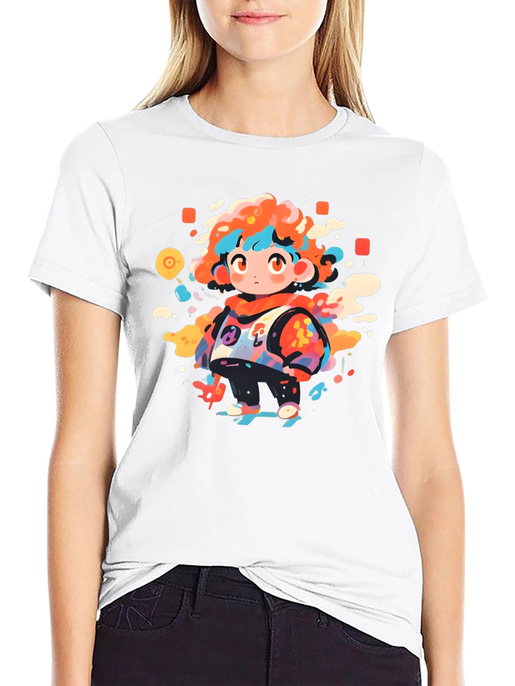 Funky Character Graphic Black T-Shirt